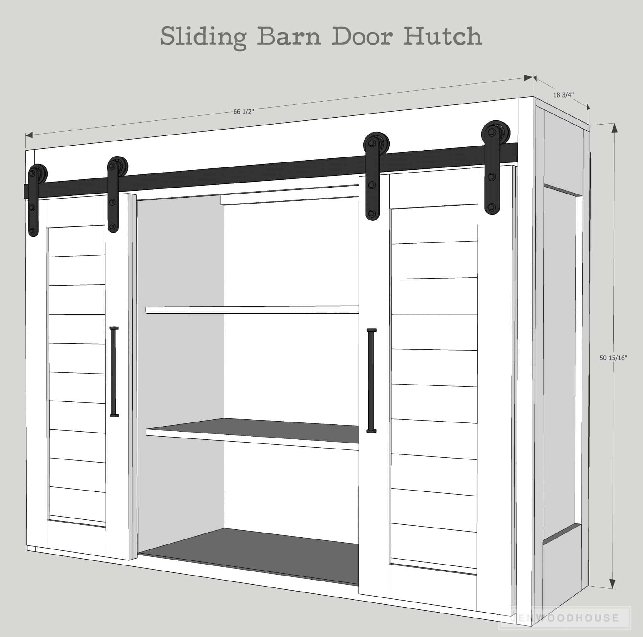 sliding barn door hutch plans