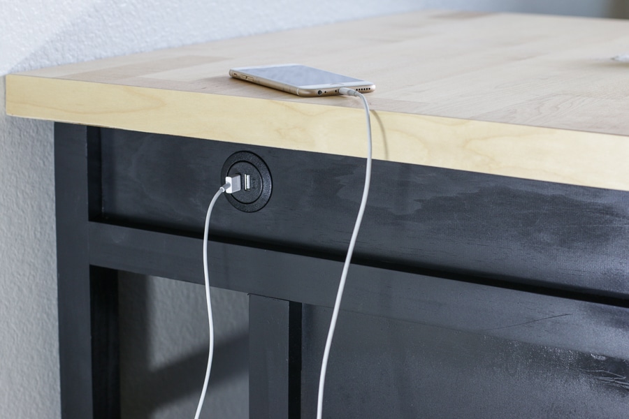 DIY Kitchen Island with Dual USB outlet