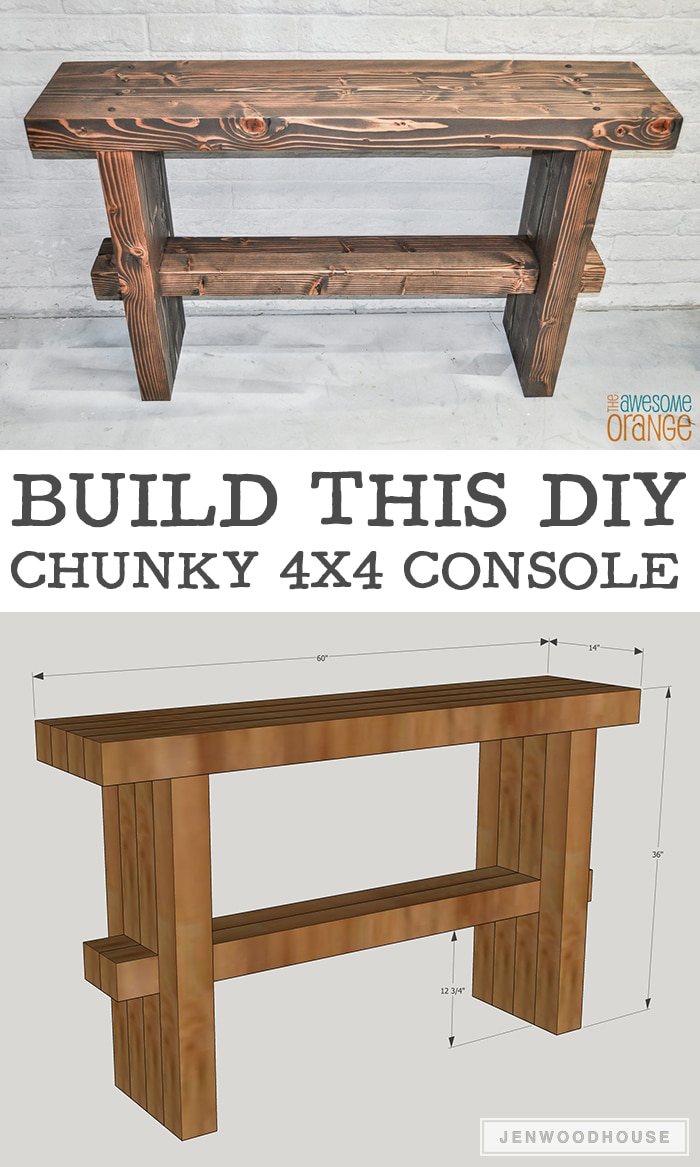 Diy Chunky Rustic Console