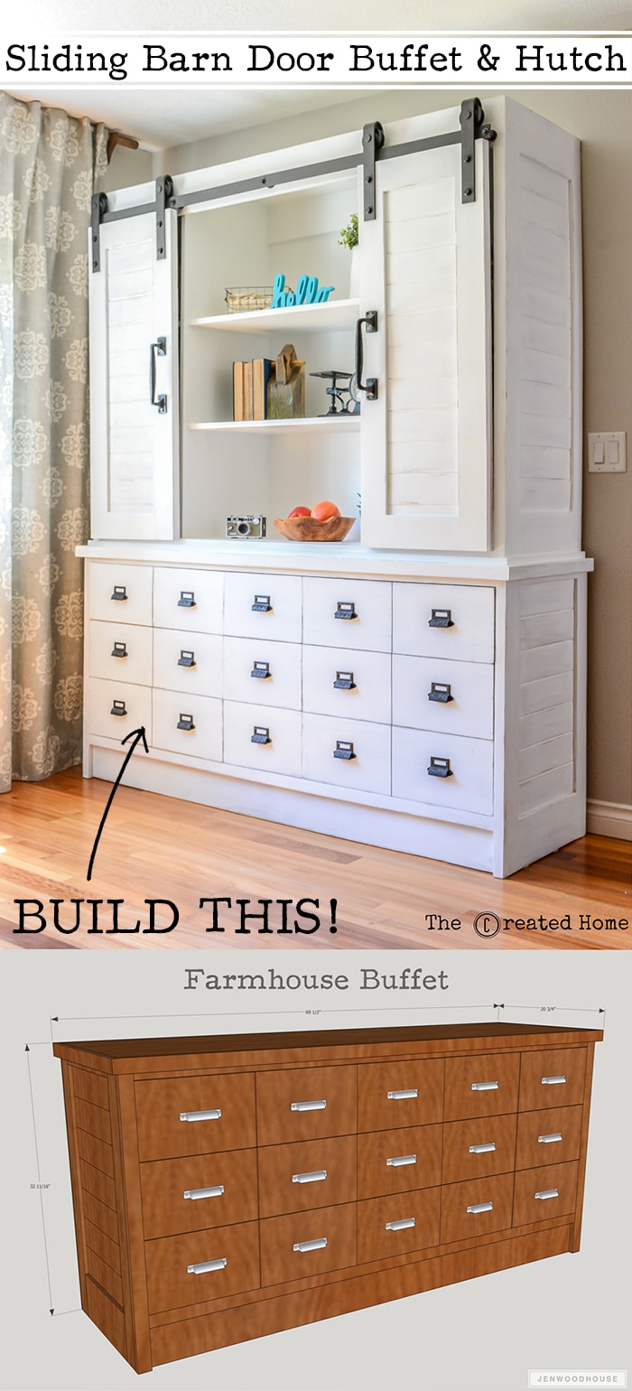 How to build a DIY farmhouse sliding barn door buffet