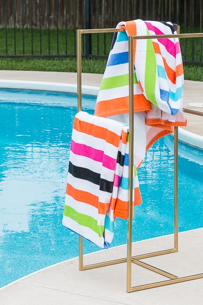 How to make a DIY Metal Poolside Towel Rack