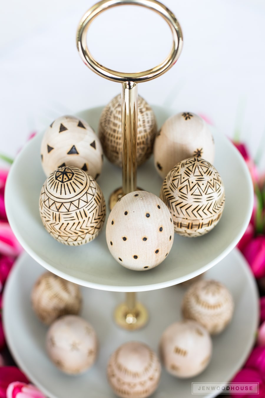 Wood burned Easter eggs