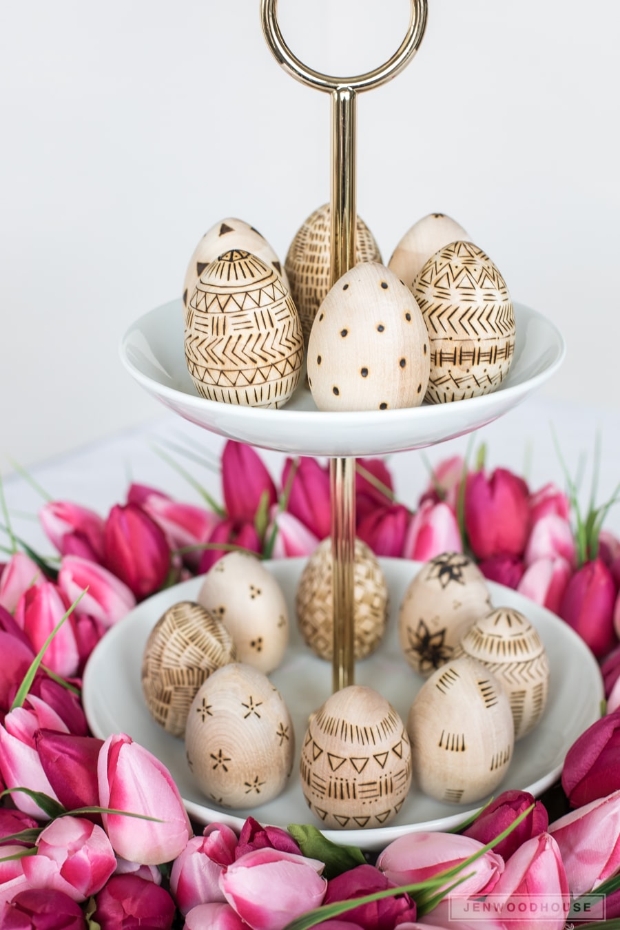 Wood burned Easter eggs