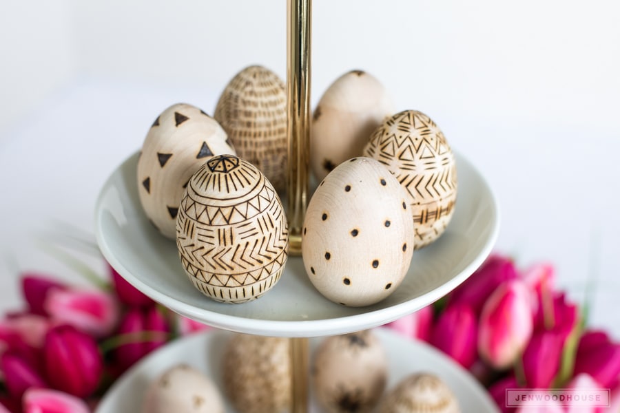 Use a micro torch to decorate wooden Easter eggs