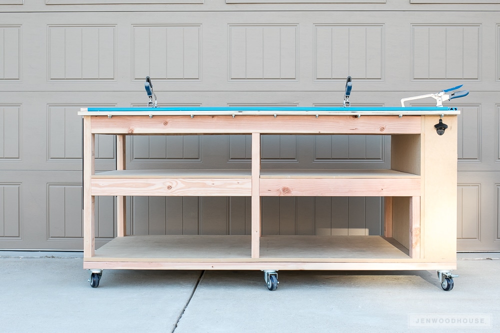 Built out a work bench and shelving for storage containers. : r