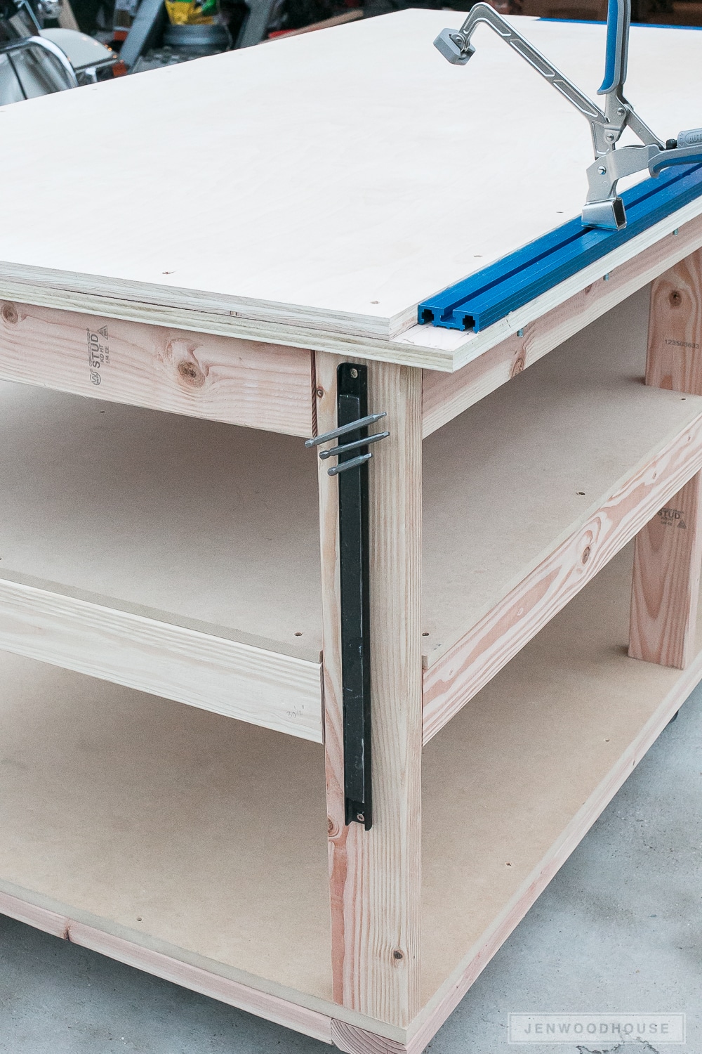 How To Build A DIY Mobile Workbench With Shelves